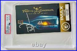 Johnny Depp Signed Disney Pirates Of The Caribbean Imax Ticket Gem Mt 10 Psa