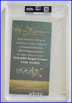 Johnny Depp Signed Disney Pirates Of The Caribbean Imax Ticket Gem Mt 10 Psa