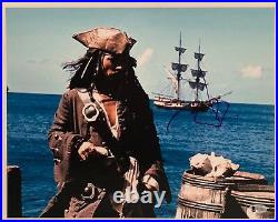 Johnny Depp Signed Pirates Of The Caribbean 11x14 Photo BAS Beckett D72295