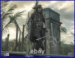 Johnny Depp'pirates Of The Caribbean' Signed Autograph 11x14 Photo Beckett Bas