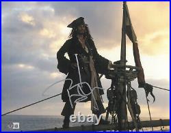 Johnny Depp'pirates Of The Caribbean' Signed Autograph 11x14 Photo Beckett Bas