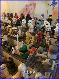 Lego Star Wars Minifigures Lot Mini Figure Must See Over 400 pieces + Stands
