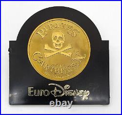 MEDAL COIN / PIRATES OF THE CARIBBEAN /EURODISNEY / TOKEN / Gilded 24 carat gold