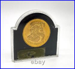 MEDAL COIN / PIRATES OF THE CARIBBEAN /EURODISNEY / TOKEN / Gilded 24 carat gold