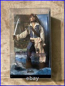 Mattel Barbie Capt Jack Sparrow Pirates of the Caribbean PINK LABEL 2010 NIB