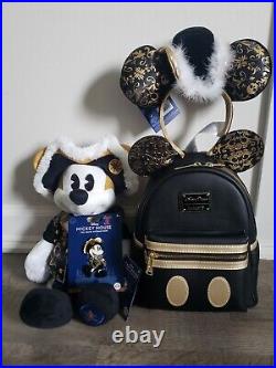 Mickey mouse main attraction pirates of the caribbean backpack, pin, ears, plush
