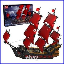 Mould King 13109 Red Ship Pirates of the Caribbean Sailboat Building Block Set