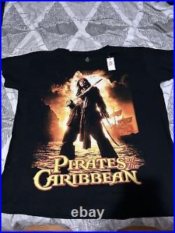 NWT DISNEY STORE Pirates of the Caribbean Johnny Depp JACK SPARROW T Shirt XL