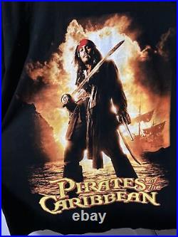 NWT DISNEY STORE Pirates of the Caribbean Johnny Depp JACK SPARROW T Shirt XL