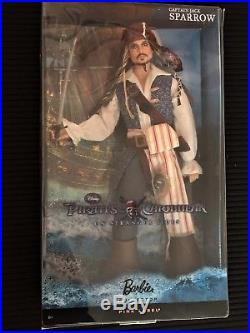 Nfrb Bnib-jack Sparrow Pirates Of The Caribbean Pink Label Barbie Doll