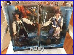 Nfrb-jack Sparrow &angelica Pirates Of The Caribbean Pink Label Barbie Doll Pair