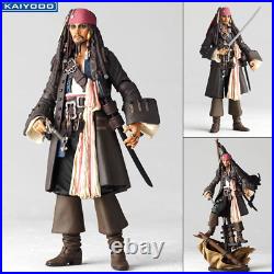 Original KAIYODO Pirates of the Caribbean Revoltech Jack Sparrow Action Figures