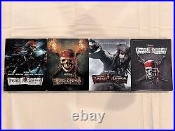 PIRATES OF THE CARIBBEAN 1-4 Steelbooks OOP