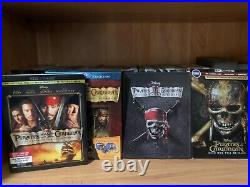 PIRATES OF THE CARIBBEAN 1-5 Blu-ray 4 & 5 SteelBook Plus 1 & 5 4K