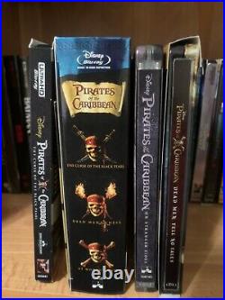 PIRATES OF THE CARIBBEAN 1-5 Blu-ray 4 & 5 SteelBook Plus 1 & 5 4K