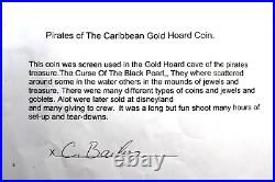 PIRATES OF THE CARIBBEAN Authentic Official Film Prop GOLD HOARD COIN & CRT