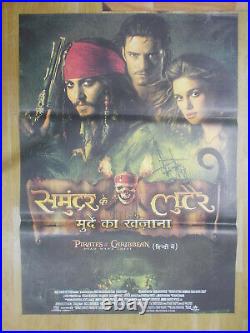 PIRATES OF THE CARIBBEAN DEAD MAN CHEST 2006 Rare Film Poster India HINDI ENG