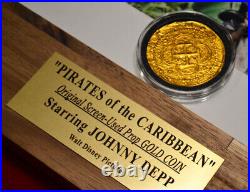 PIRATES OF THE CARIBBEAN Disney COIN Prop, DVD, JOHNNY DEPP Signed, DISNEY COA