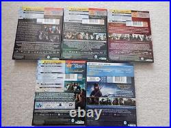 Pirates Of The Caribbean 1 2 3 4 5 Blu Ray Dvd's With Slip Covers Viewed Once