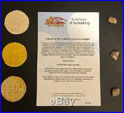 Pirates Of The Caribbean Black Pearl 3 Coins & 3 Nuggets Movie Prop Disney COA