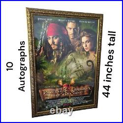 Pirates Of The Caribbean Dead Man's Chest Poster Signed Depp, Bloom, Knightley+