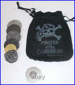 Pirates Of The Caribbean Doubloon Set Treasure Coin Pouch Rare Early Disneyworld