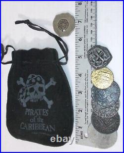 Pirates Of The Caribbean Doubloon Set Treasure Coin Pouch Rare Early Disneyworld