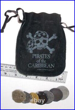 Pirates Of The Caribbean Doubloon Set Treasure Coin Pouch Rare Early Disneyworld