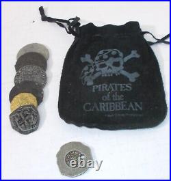 Pirates Of The Caribbean Doubloon Set Treasure Coin Pouch Rare Early Disneyworld