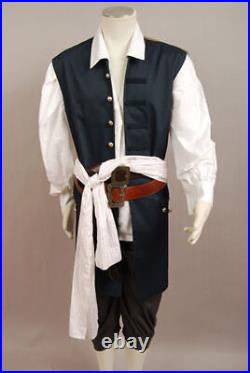 Pirates Of The Caribbean Jack Sparrow Cosplay Costume Halloween Outfit Full Set