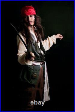 Pirates Of The Caribbean Jack Sparrow Cosplay Halloween Suit Carnival Dress Gift