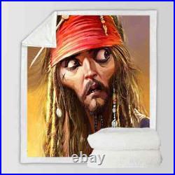 Pirates Of The Caribbean Movie Jack Sparrow Sherpa Fleece Blanket