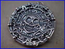 Pirates Of The Caribbean Pendant Aztec Medallion Coin Gift 925 Sterling Silver