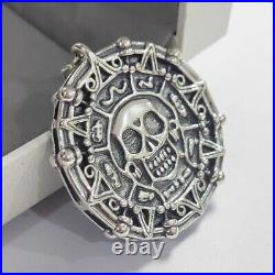 Pirates Of The Caribbean Pendant Aztec Medallion Coin Gift 925 Sterling Silver