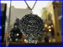 Pirates Of The Caribbean Pendant Aztec Medallion Coin Gift 925 Sterling Silver