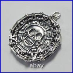 Pirates Of The Caribbean Pendant Aztec Medallion Coin Gift 925 Sterling Silver