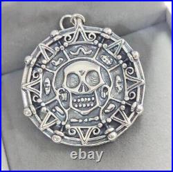 Pirates Of The Caribbean Pendant Aztec Medallion Coin Gift 925 Sterling Silver