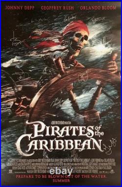 Pirates Of The Caribbean Rare Signed Movie Poster