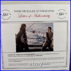 Pirates Of The Caribbean Signed Photo Johnny Depp Orlando Bloom COA