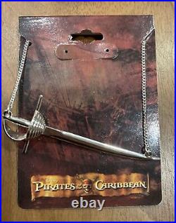 Pirates Of The Caribbean Silver 2007 Sword Necklace Disney Jack Sparrow RARE