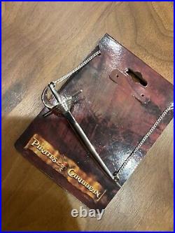 Pirates Of The Caribbean Silver 2007 Sword Necklace Disney Jack Sparrow RARE