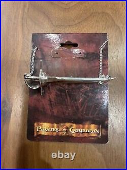 Pirates Of The Caribbean Silver 2007 Sword Necklace Disney Jack Sparrow RARE