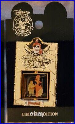 Pirates Of The Caribbean Spinner Pin Series 4 Pins & 4 Scenes LE 1500