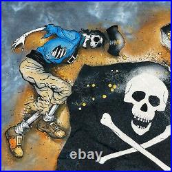 Pirates Of The Caribbean T-Shirt Men 2XL Blue Tie Dye Vintage Tee Single Stitch