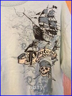 Pirates Of The Caribbean. Vintage Disney Shirt. WDW. Blue