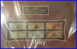 Pirates of Caribbean framed Disney Dollars & Pins Cast Exclusive LIMITED ED 50