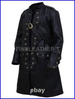 Pirates of The Caribbean 5 Will Turner Men's Real Leather Long Coat