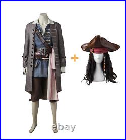 Pirates of The Caribbean Captain Jackie Cosplay Costume Suit Jack Sparrow Outfit