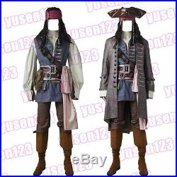 Pirates of the Caribbean 5 Captain Jack Sparrow Halloween Cosplay Costume Full