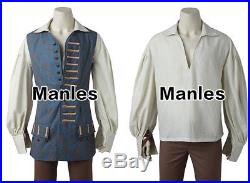 Pirates of the Caribbean 5 Jack Sparrow Captain Costume Cosplay Halloween Outfit